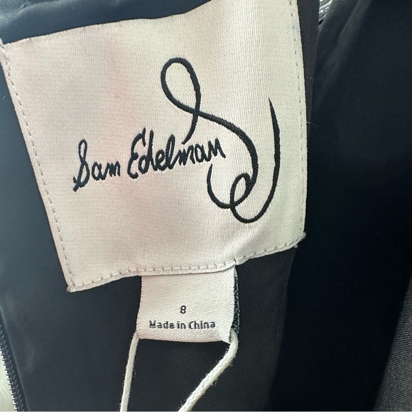 SAM EDELMAN SPAGHETTI ASYMMETRICAL FEATHER BLACK DRESS SIZE 8 - Picture 14 of 16